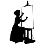 Femme artiste vintage silhouette