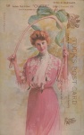 Nő szép vintage képeslap