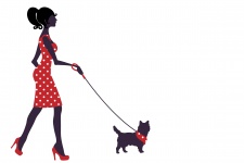 Woman Dog Clipart Illustration