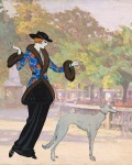 Kobieta Pies Vintage Edwardian