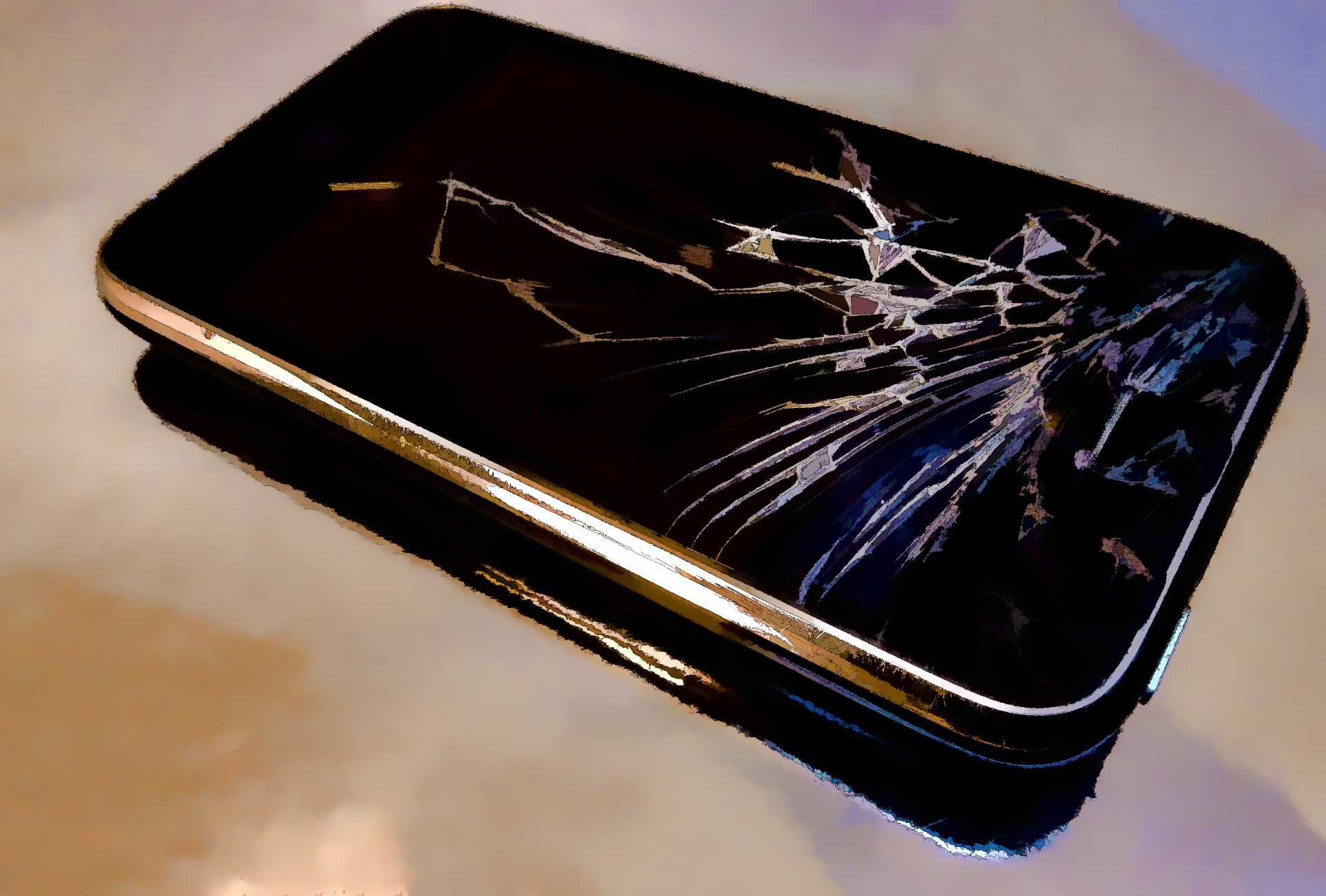 Broken Glass Cel Phone 2