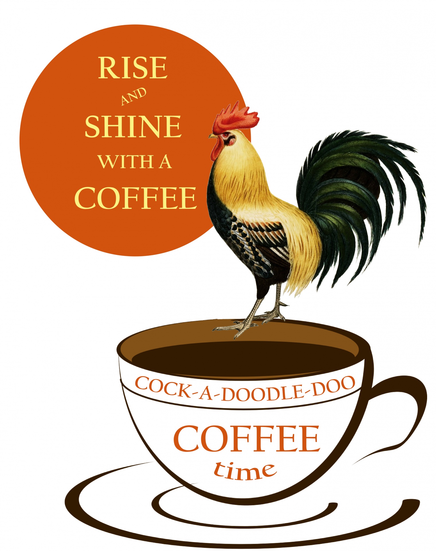 Coffee Cup Rooster Retro Free Stock Photo - Public Domain Pictures