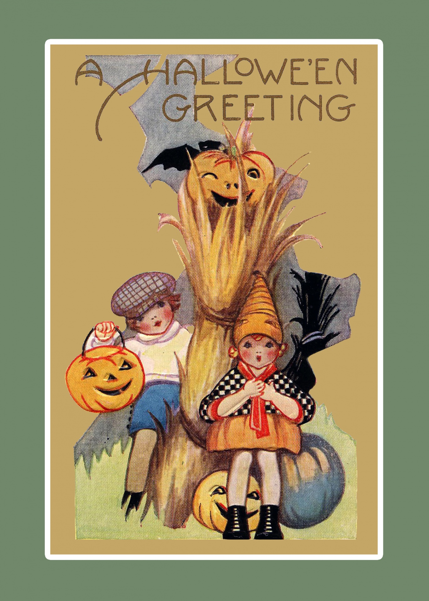 Halloween Vintage Illustration Card