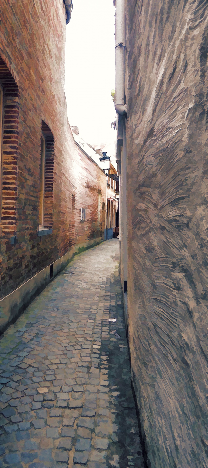 狭窄的欧洲小巷