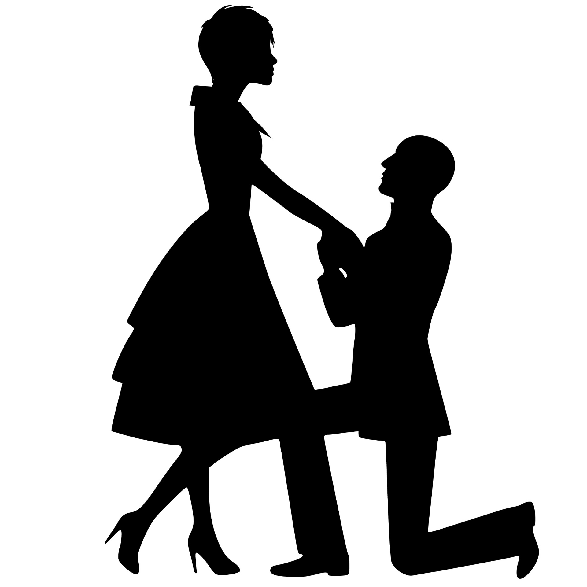 Silhouette, Lovers, Couple, Love