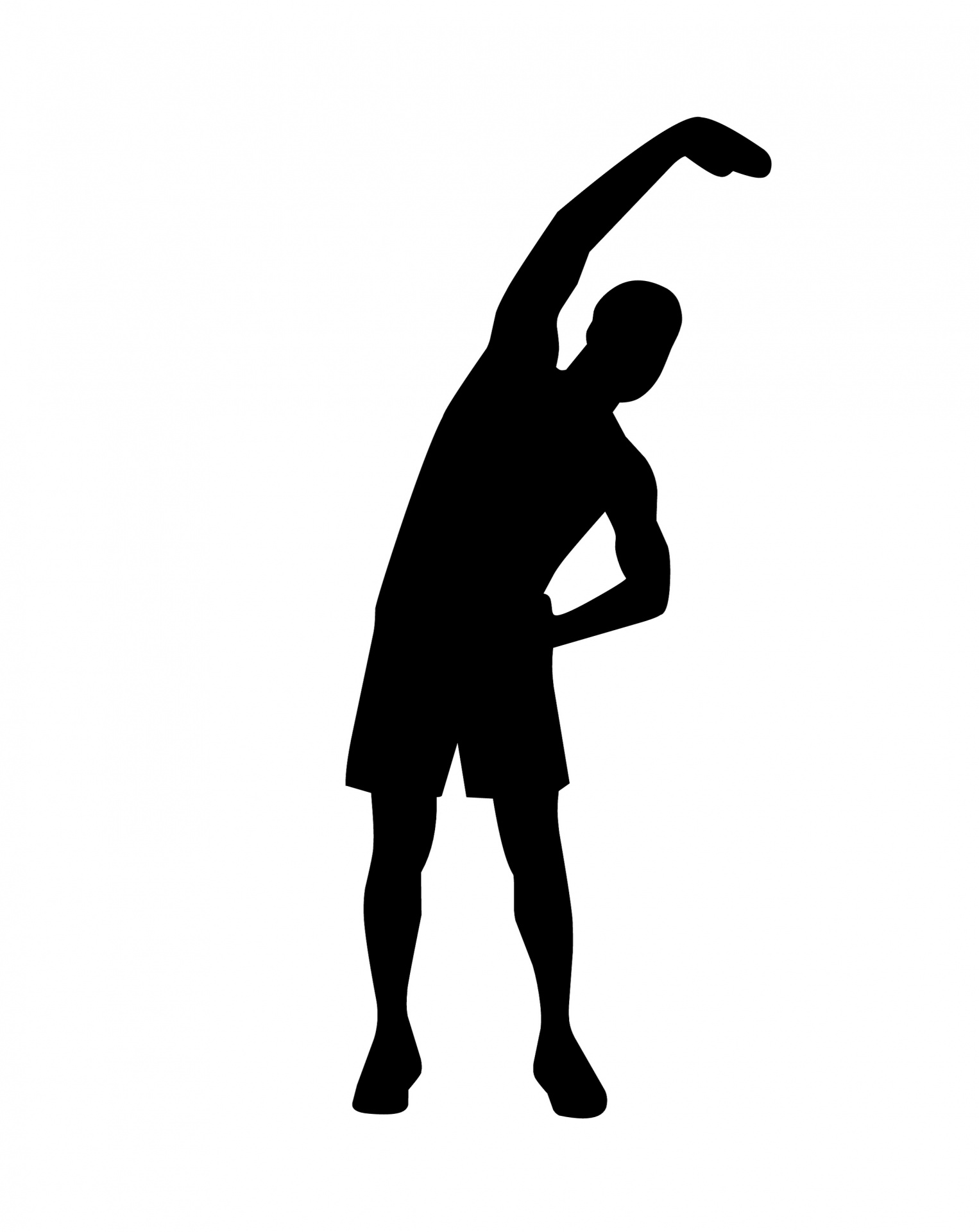 Silhouette,stretching, Man