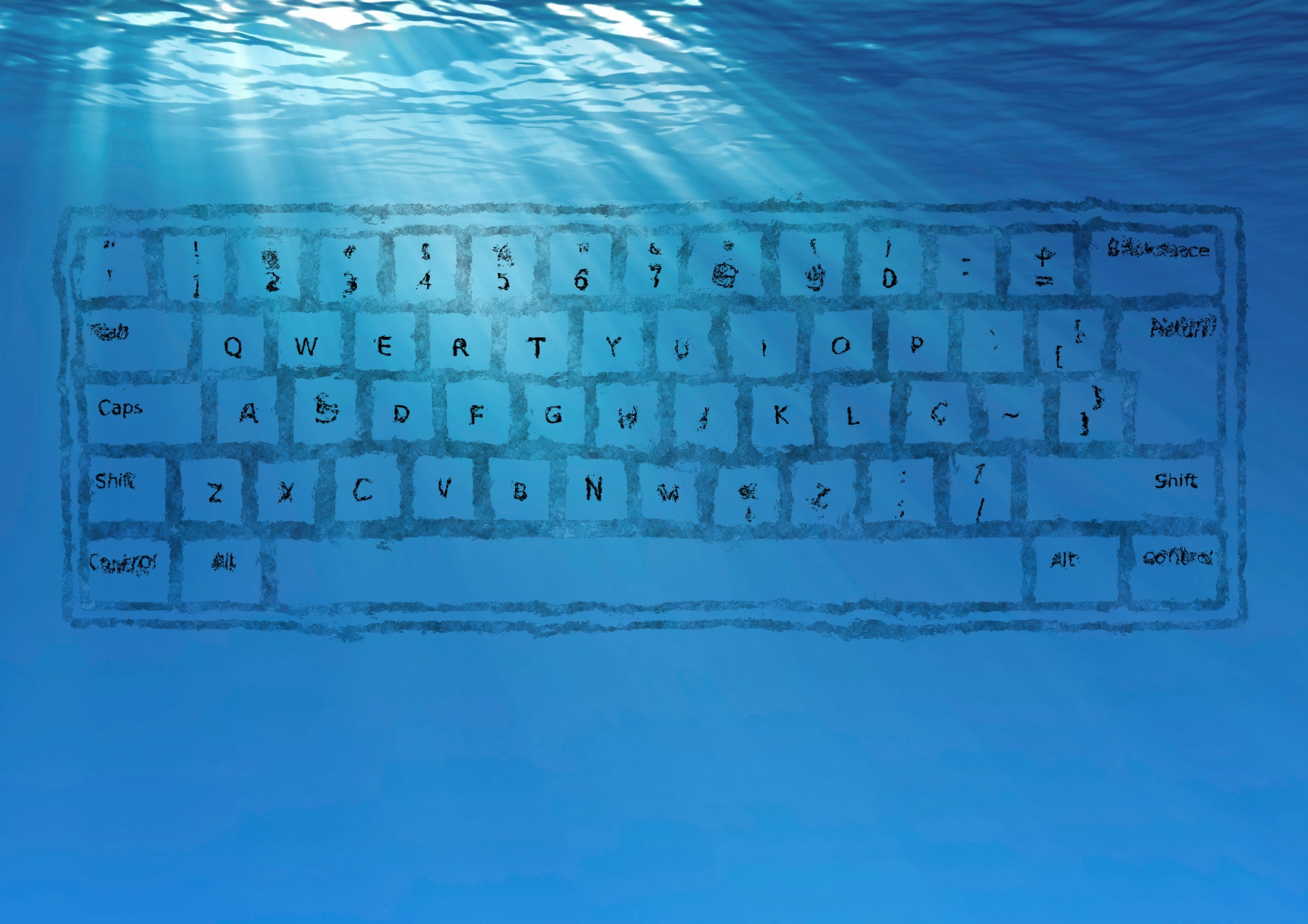 Submerged Computer Keyboard