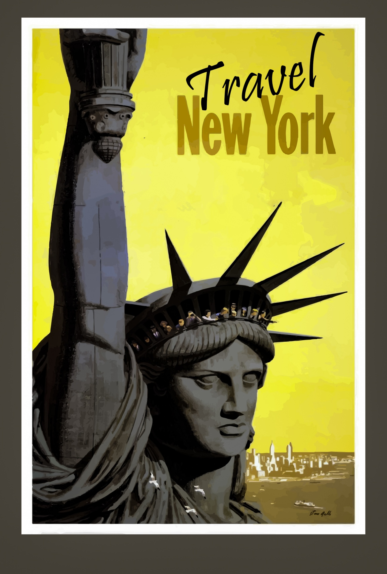 Cartel vintage de viaje de Nueva York