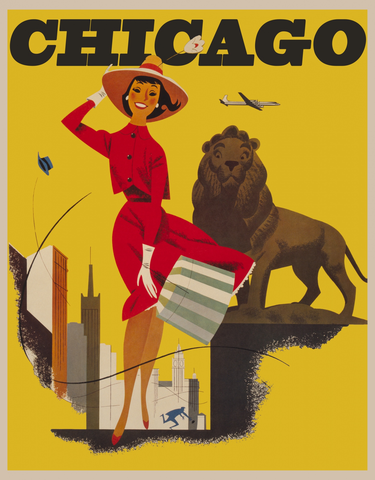 Vintage Travel Poster Chicago Free Stock Photo - Public Domain Pictures