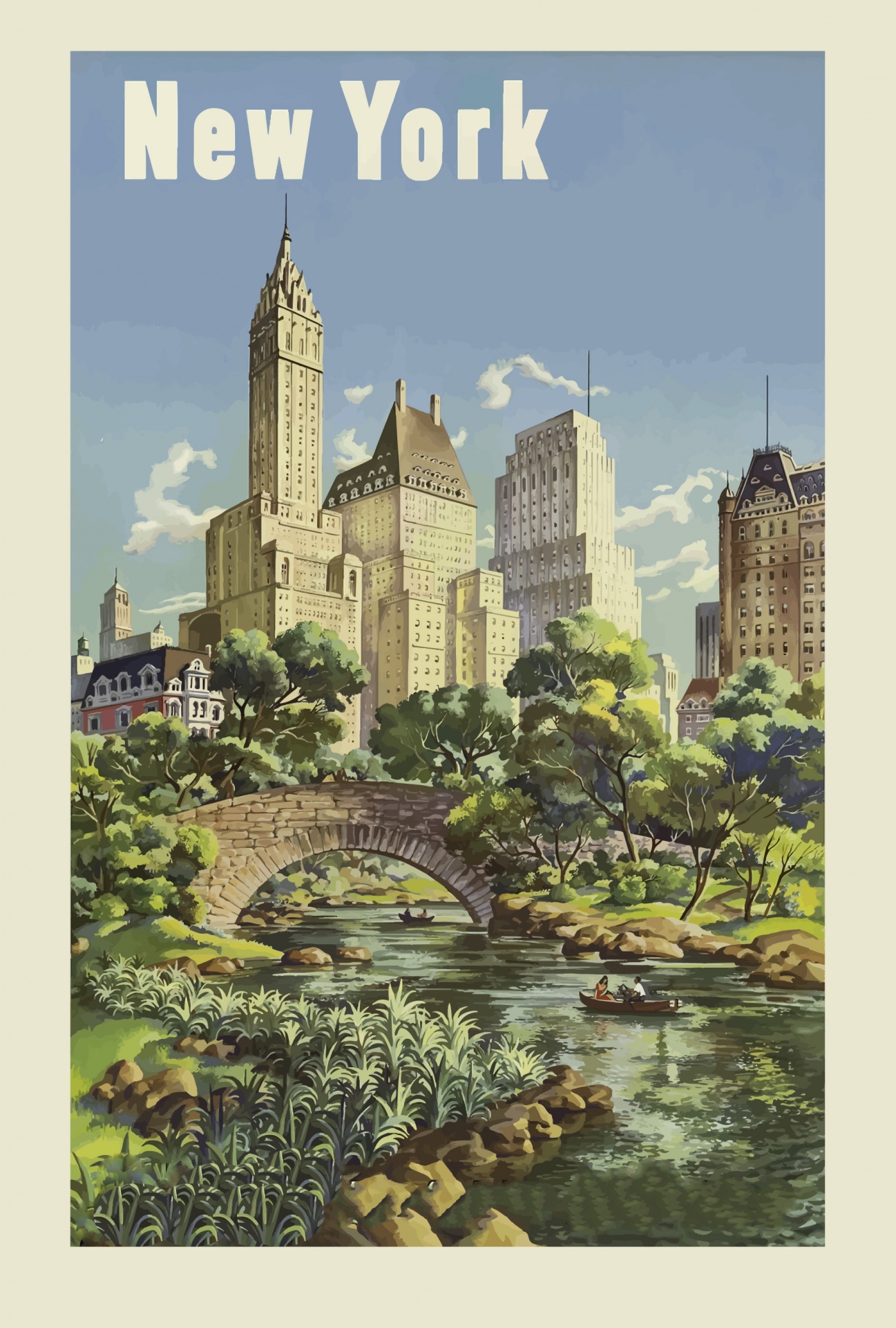 Weinlese-Reise-Plakat New York