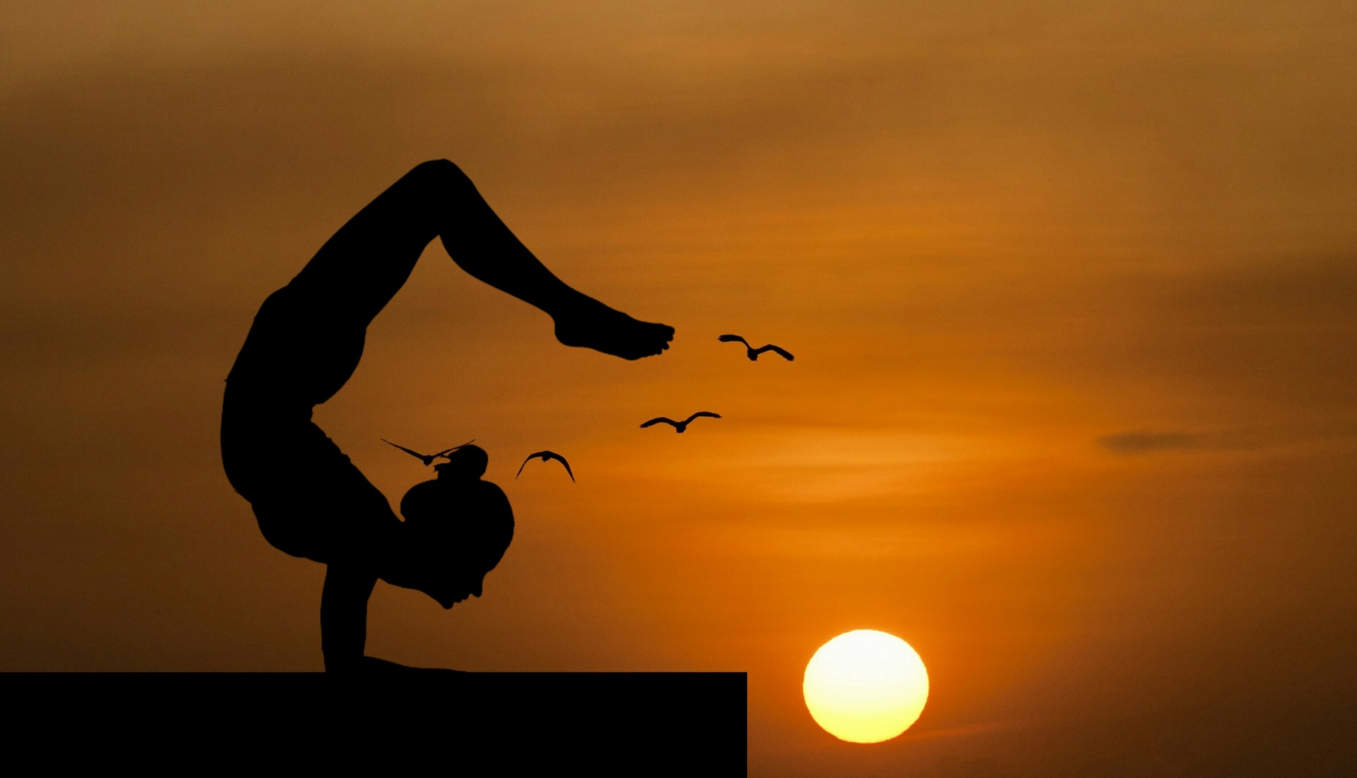 Yoga, equilibrio, natura, verticale