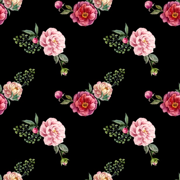 花卉水彩玫瑰壁纸免费图片 Public Domain Pictures