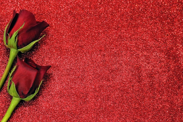 Două Trandafiri Roșii Pe Roșu Sclipici Poza Gratuite Public