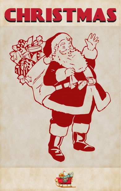 ヴィンテージクリスマスポスター 無料画像 Public Domain Pictures