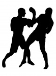 Boxeri luptători Silhouette