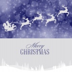 Рождественская открытка Санта-оленей