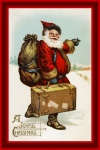 Cartão do vintage de Santa do Natal
