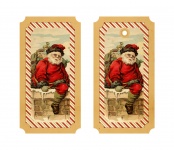 Karácsonyi Santa Vintage címke
