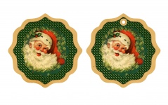 Karácsonyi Santa Vintage címke