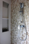Chrome Shower Unit In A Bathroom