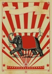 Affiche vintage d'éléphant de cirque