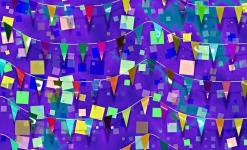 Confetti And Flags Background