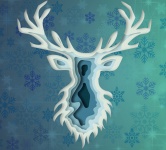 Deer, paper cut, winter, christmas,