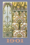 Vintage de cartaz floral 1901