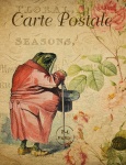 Carte postale vintage humanisée de greno