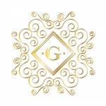 Monograma de oro del alfabeto g
