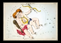 Gemini Vintage Zodiac Konsttryck