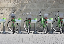Bicicletas verdes para alquilar