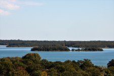 Hill top View of Lake with Islands