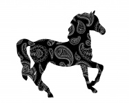 Horse Paisley Pattern Silhouette