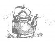 Wasserkocher Vintage Illustration Clipar