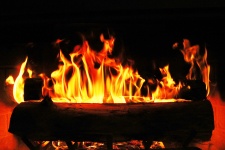 Logs Burning in Fireplace 2