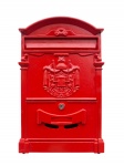 Caixa de correio vermelho isolado