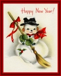 New Year Snowman Vintage