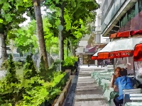 Paris Sidewalk And Cafe