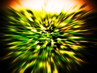 Fleck grüner Zoom-Unschärfe