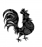Rooster Paisley Pattern Silhouette