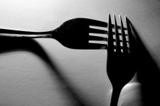 Two Forks In Black And White