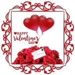 Tarjeta de corazones rojos de San Valent