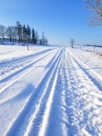 Traces de véhicule dans la neige