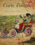 Vintage Car Travel Postcard