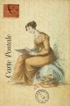 Cartão do francês da mulher do vintage