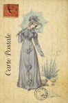Cartão do francês da mulher do vintage