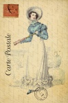 Vintage kvinna fransk vykort