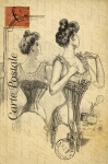 Vrouw Lingerie Vintage briefkaart