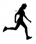 Mulher correndo silhueta